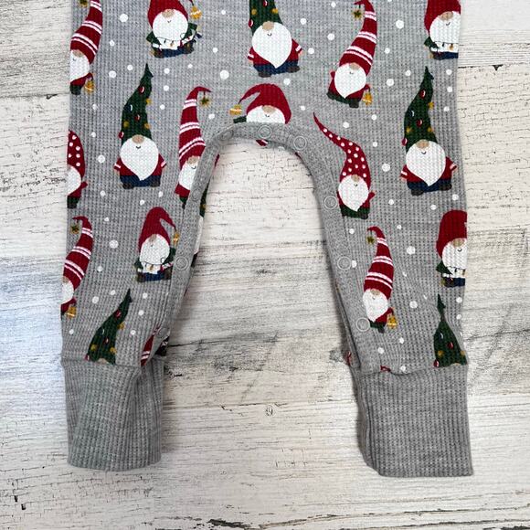 Mud Pie Baby Romper Unisex 3–6M Waffle Knit Long Sleeve Christmas Gnome - Picture 6 of 9